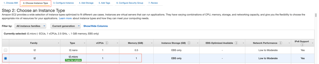 EC2 instance type