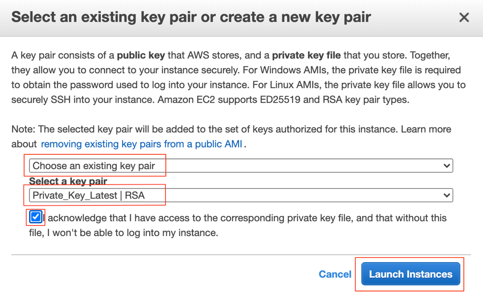 EC2 instance key pair